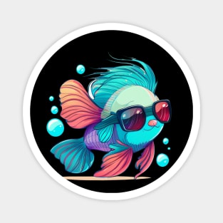 COOL BETTA FISH WITH SUNGLASSES Magnet